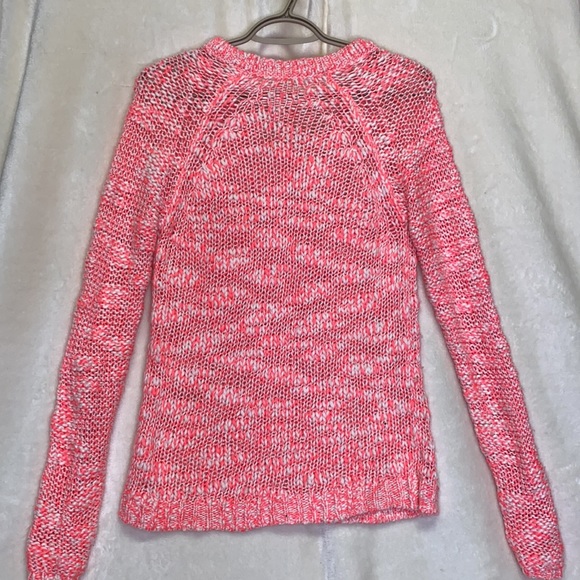 Aeropostale!!! Chunky knitted neon pink and white sweater!! Small - Picture 2 of 9